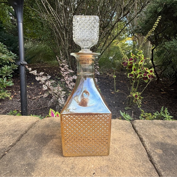 VTG Old Forester Decanter Marigold Carnival Diamond Hobnail Glass EUC - Picture 5 of 7